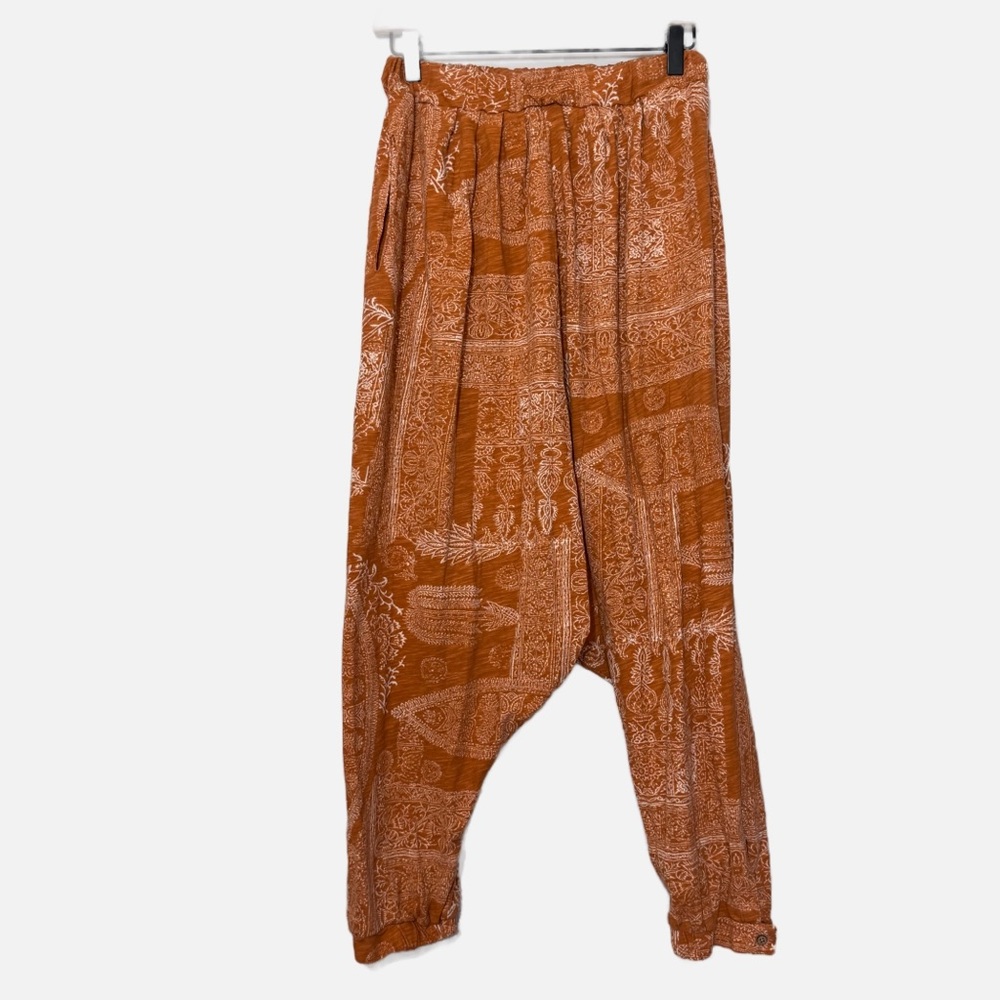 Free People Intimately Orange Patterned Harem Pan… - image 3
